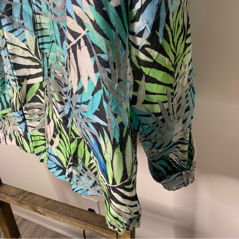 Ruby Rd Tropical Leaf Print Jacket - image 3
